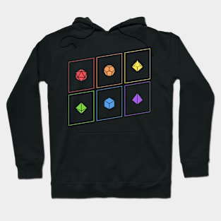 Rainbow Minimalist Polyhedral D20 Dice Tabletop RPG Hoodie